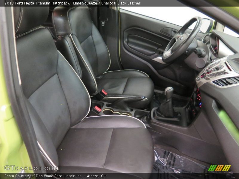 Lime Squeeze / Charcoal Black Leather 2013 Ford Fiesta Titanium Hatchback
