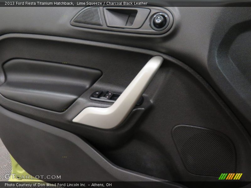 Lime Squeeze / Charcoal Black Leather 2013 Ford Fiesta Titanium Hatchback