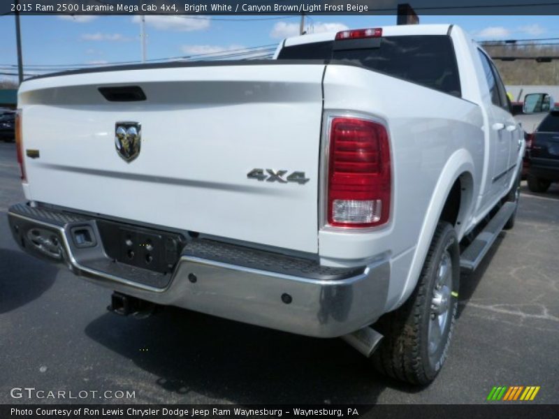 Bright White / Canyon Brown/Light Frost Beige 2015 Ram 2500 Laramie Mega Cab 4x4