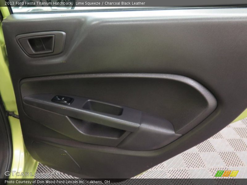 Lime Squeeze / Charcoal Black Leather 2013 Ford Fiesta Titanium Hatchback