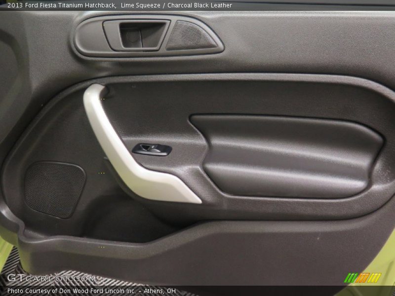 Lime Squeeze / Charcoal Black Leather 2013 Ford Fiesta Titanium Hatchback