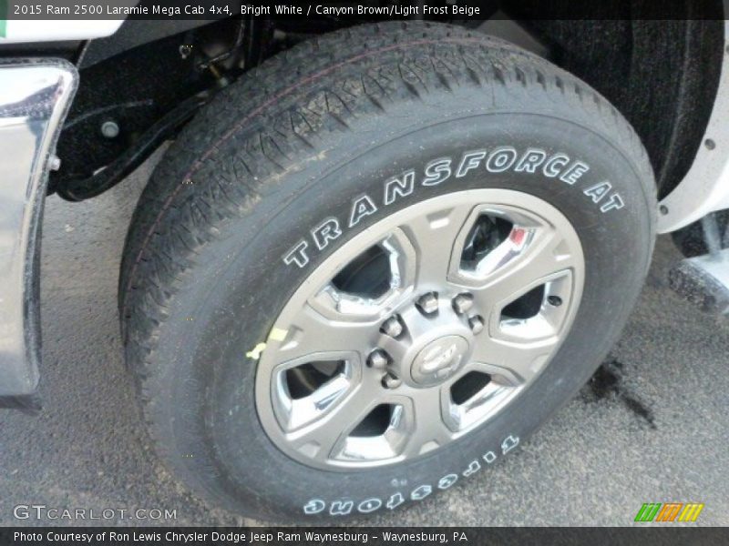 Bright White / Canyon Brown/Light Frost Beige 2015 Ram 2500 Laramie Mega Cab 4x4