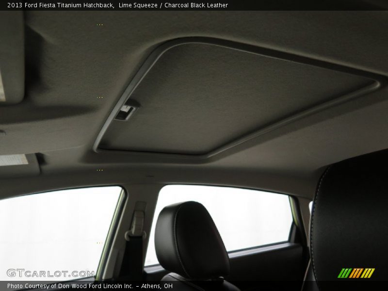 Lime Squeeze / Charcoal Black Leather 2013 Ford Fiesta Titanium Hatchback