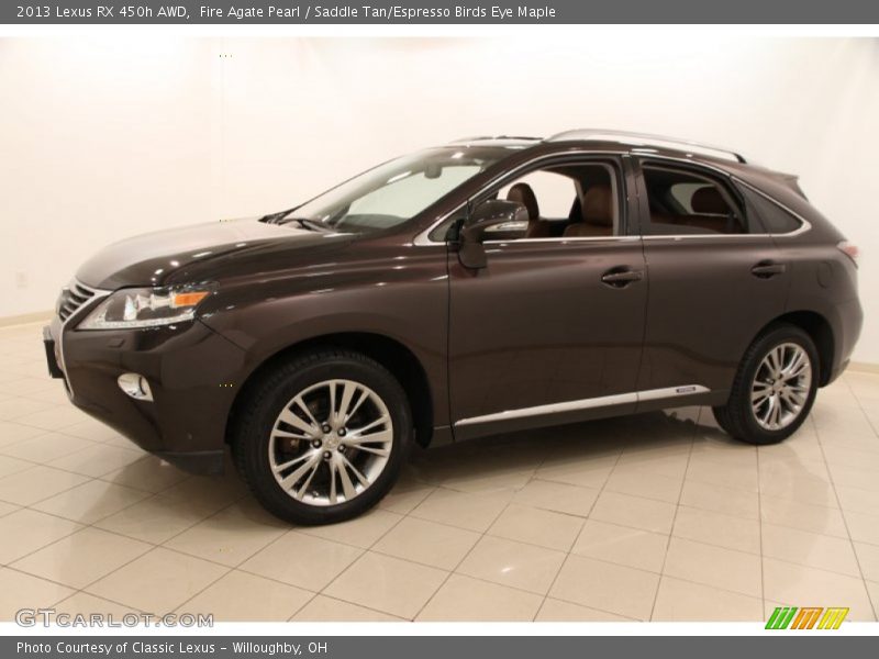 Fire Agate Pearl / Saddle Tan/Espresso Birds Eye Maple 2013 Lexus RX 450h AWD