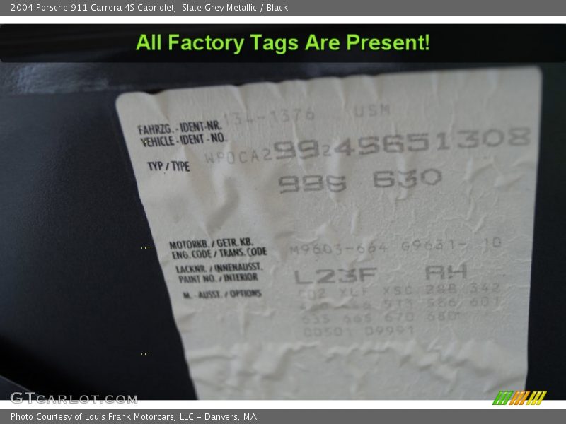 Slate Grey Metallic / Black 2004 Porsche 911 Carrera 4S Cabriolet