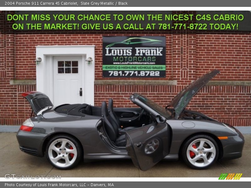 Slate Grey Metallic / Black 2004 Porsche 911 Carrera 4S Cabriolet