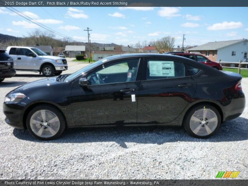 Pitch Black / Black/Ruby Red Accent Stitching 2015 Dodge Dart GT