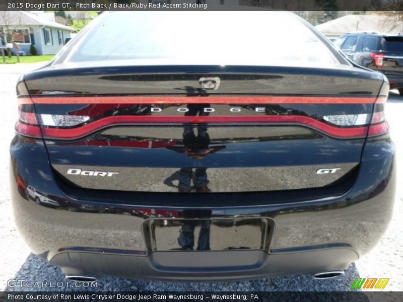 Pitch Black / Black/Ruby Red Accent Stitching 2015 Dodge Dart GT