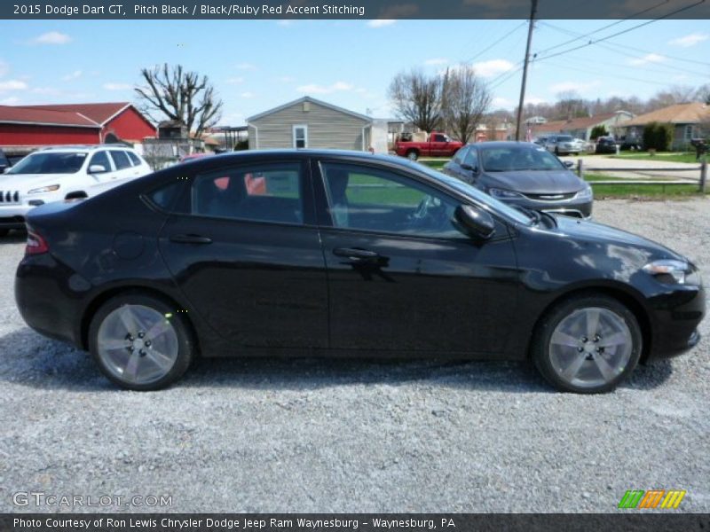 Pitch Black / Black/Ruby Red Accent Stitching 2015 Dodge Dart GT