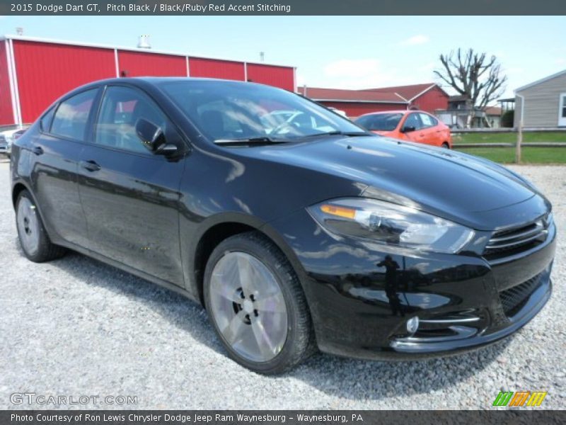 Pitch Black / Black/Ruby Red Accent Stitching 2015 Dodge Dart GT
