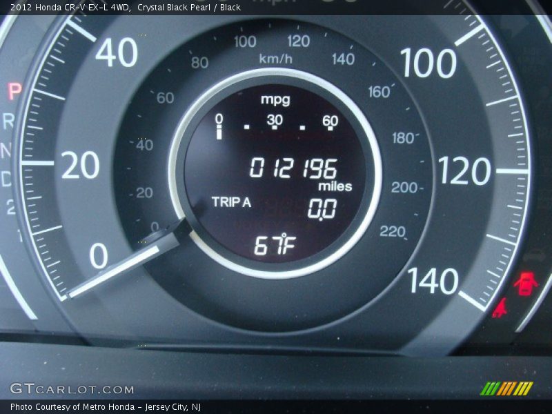 Crystal Black Pearl / Black 2012 Honda CR-V EX-L 4WD