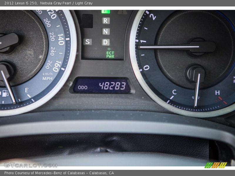 Nebula Gray Pearl / Light Gray 2012 Lexus IS 250