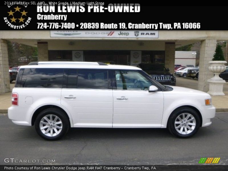 White Suede / Medium Light Stone 2011 Ford Flex SEL AWD