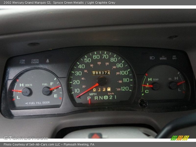 Spruce Green Metallic / Light Graphite Grey 2002 Mercury Grand Marquis GS