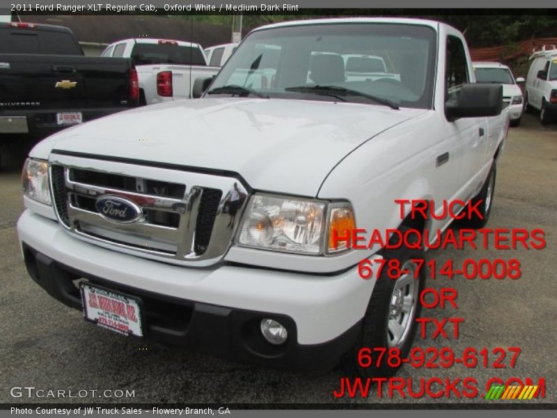 Oxford White / Medium Dark Flint 2011 Ford Ranger XLT Regular Cab