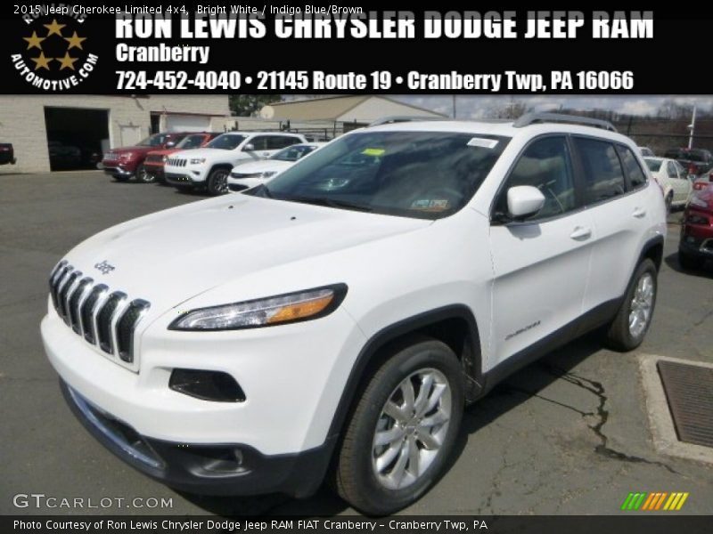 Bright White / Indigo Blue/Brown 2015 Jeep Cherokee Limited 4x4