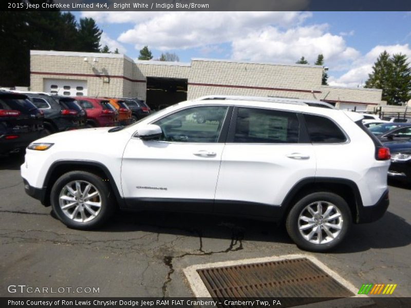 Bright White / Indigo Blue/Brown 2015 Jeep Cherokee Limited 4x4