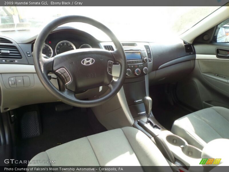 Ebony Black / Gray 2009 Hyundai Sonata GLS
