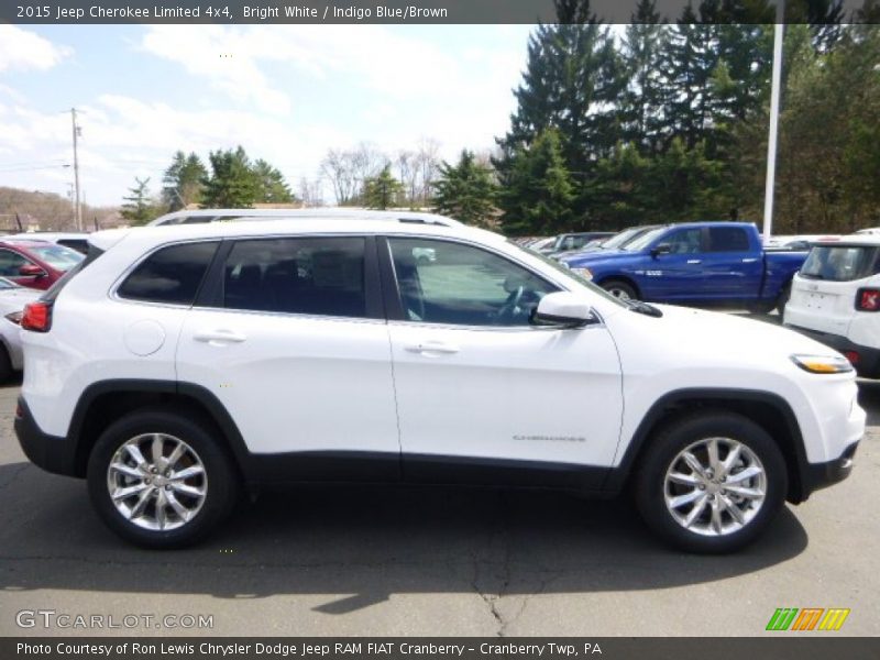 Bright White / Indigo Blue/Brown 2015 Jeep Cherokee Limited 4x4