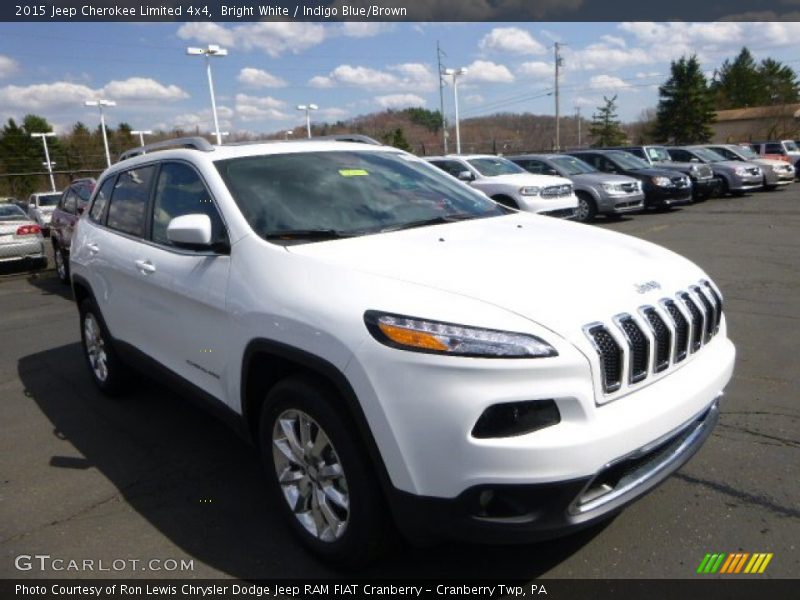 Bright White / Indigo Blue/Brown 2015 Jeep Cherokee Limited 4x4