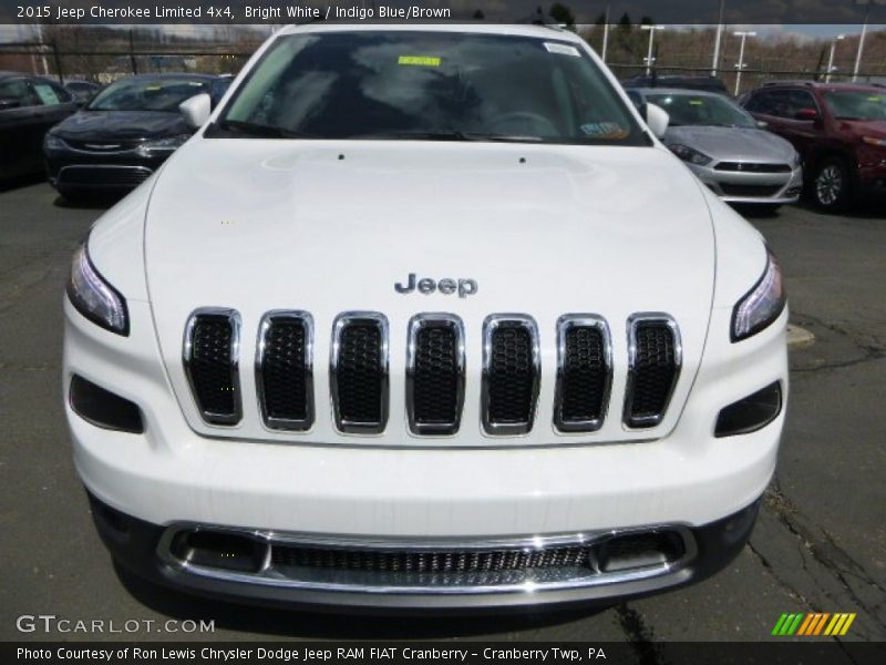 Bright White / Indigo Blue/Brown 2015 Jeep Cherokee Limited 4x4