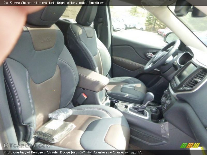 Bright White / Indigo Blue/Brown 2015 Jeep Cherokee Limited 4x4
