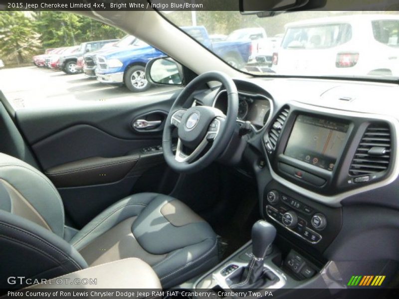 Bright White / Indigo Blue/Brown 2015 Jeep Cherokee Limited 4x4