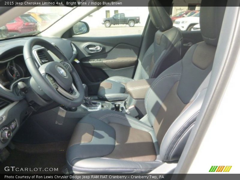 Bright White / Indigo Blue/Brown 2015 Jeep Cherokee Limited 4x4
