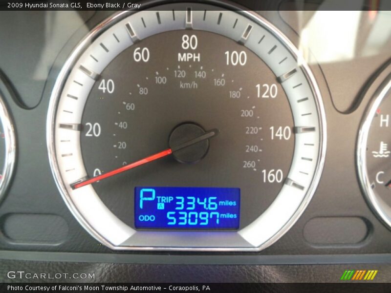 Ebony Black / Gray 2009 Hyundai Sonata GLS