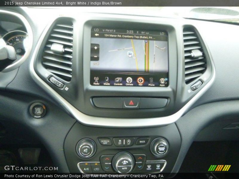 Bright White / Indigo Blue/Brown 2015 Jeep Cherokee Limited 4x4