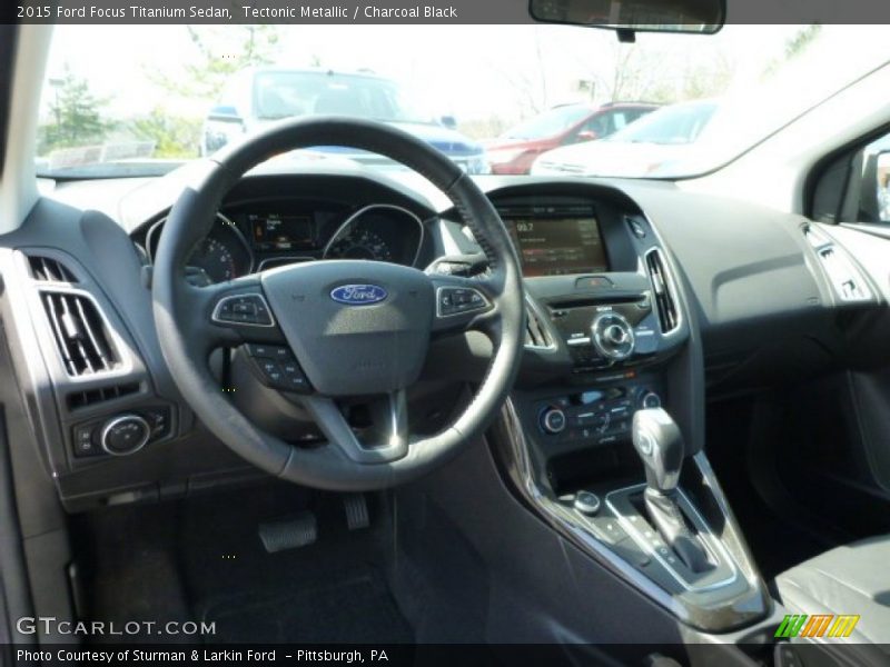 Tectonic Metallic / Charcoal Black 2015 Ford Focus Titanium Sedan
