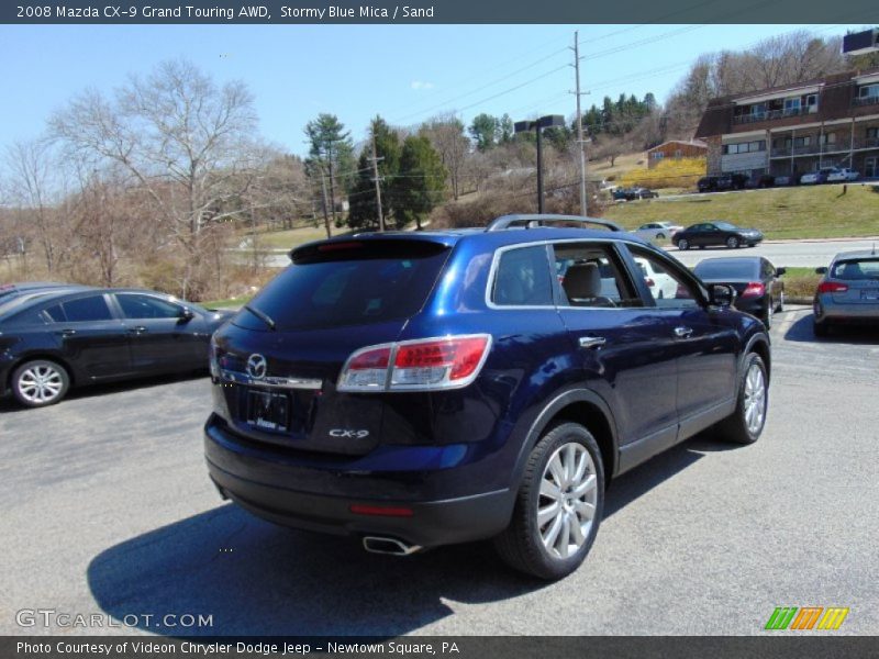 Stormy Blue Mica / Sand 2008 Mazda CX-9 Grand Touring AWD