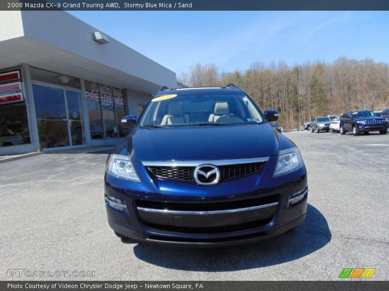 Stormy Blue Mica / Sand 2008 Mazda CX-9 Grand Touring AWD