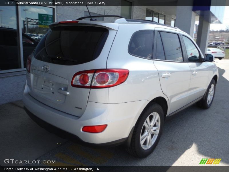 Moonstone Silver / Gray 2012 Hyundai Santa Fe SE V6 AWD