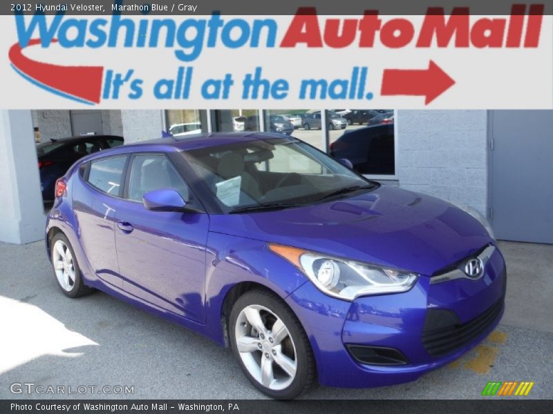 Marathon Blue / Gray 2012 Hyundai Veloster