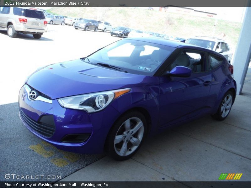 Marathon Blue / Gray 2012 Hyundai Veloster