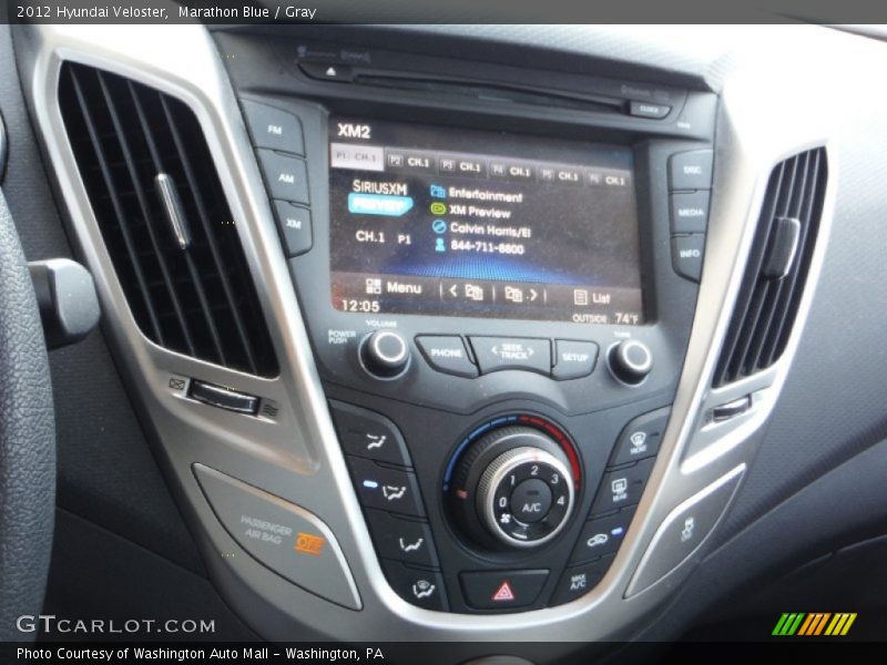 Marathon Blue / Gray 2012 Hyundai Veloster