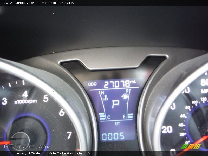 Marathon Blue / Gray 2012 Hyundai Veloster