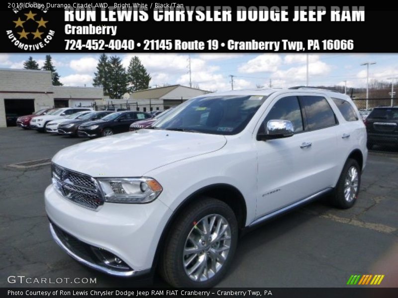 Bright White / Black/Tan 2015 Dodge Durango Citadel AWD