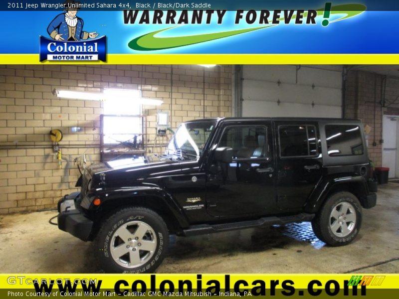 Black / Black/Dark Saddle 2011 Jeep Wrangler Unlimited Sahara 4x4