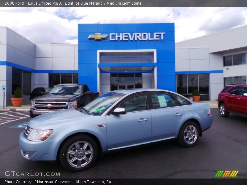 Light Ice Blue Metallic / Medium Light Stone 2008 Ford Taurus Limited AWD