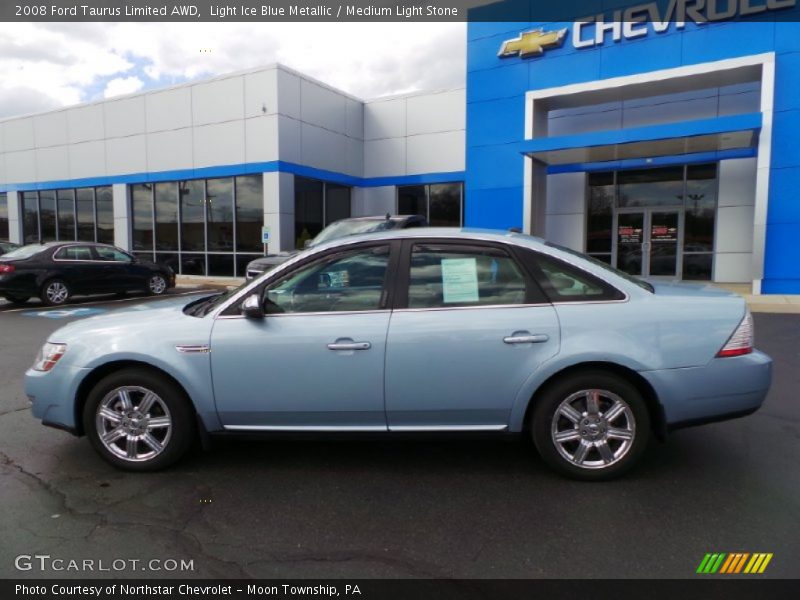 Light Ice Blue Metallic / Medium Light Stone 2008 Ford Taurus Limited AWD