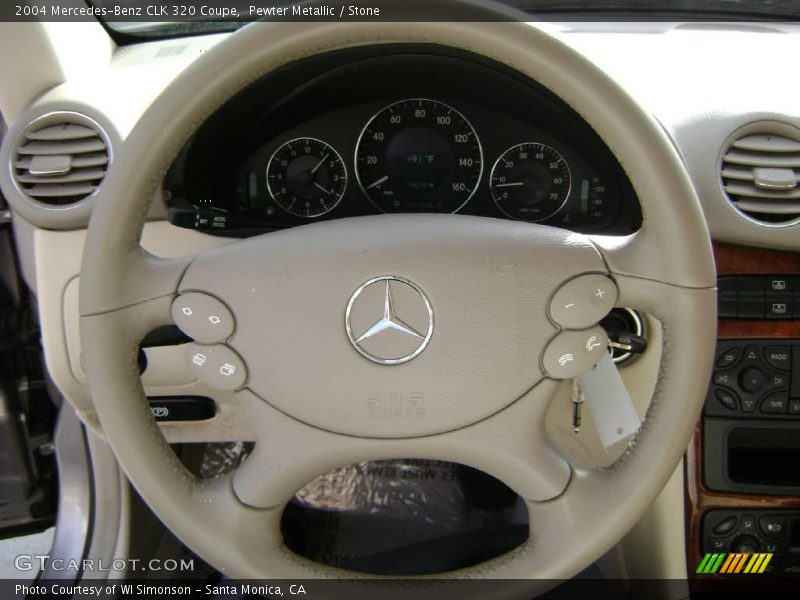 Pewter Metallic / Stone 2004 Mercedes-Benz CLK 320 Coupe