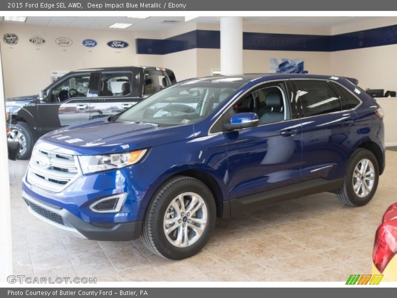 Deep Impact Blue Metallic / Ebony 2015 Ford Edge SEL AWD