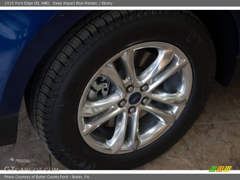 Deep Impact Blue Metallic / Ebony 2015 Ford Edge SEL AWD