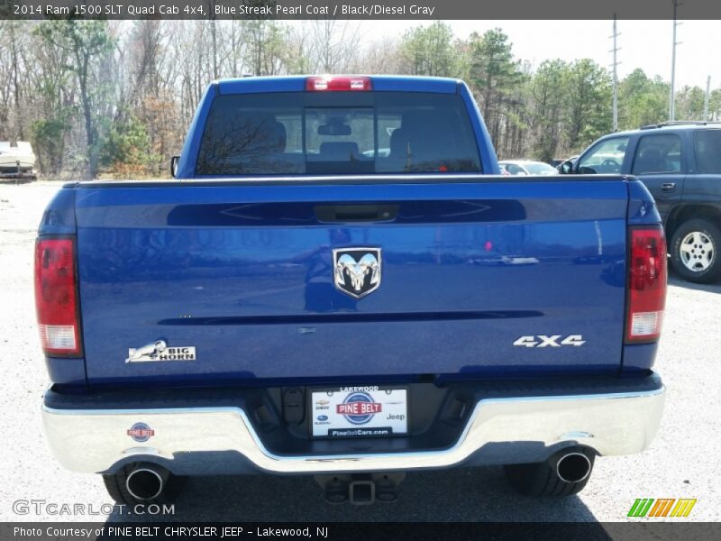 Blue Streak Pearl Coat / Black/Diesel Gray 2014 Ram 1500 SLT Quad Cab 4x4