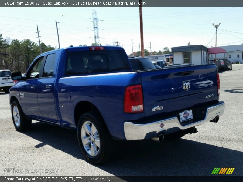 Blue Streak Pearl Coat / Black/Diesel Gray 2014 Ram 1500 SLT Quad Cab 4x4