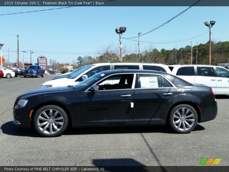 Phantom Black Tri-Coat Pearl / Black 2015 Chrysler 300 C