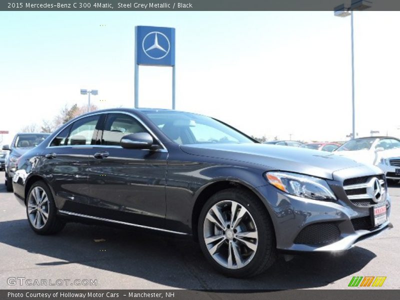 Steel Grey Metallic / Black 2015 Mercedes-Benz C 300 4Matic