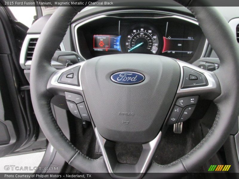 Magnetic Metallic / Charcoal Black 2015 Ford Fusion Titanium